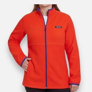 Lands' End Ladies Grid Fleece Zip Up Jacket M
